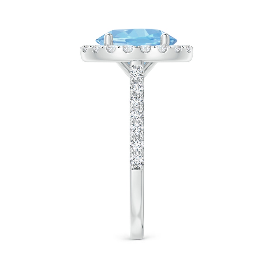 10x8mm AAAA Prong-Set Oval Aquamarine Halo Ring with Diamond Accents in White Gold side 299