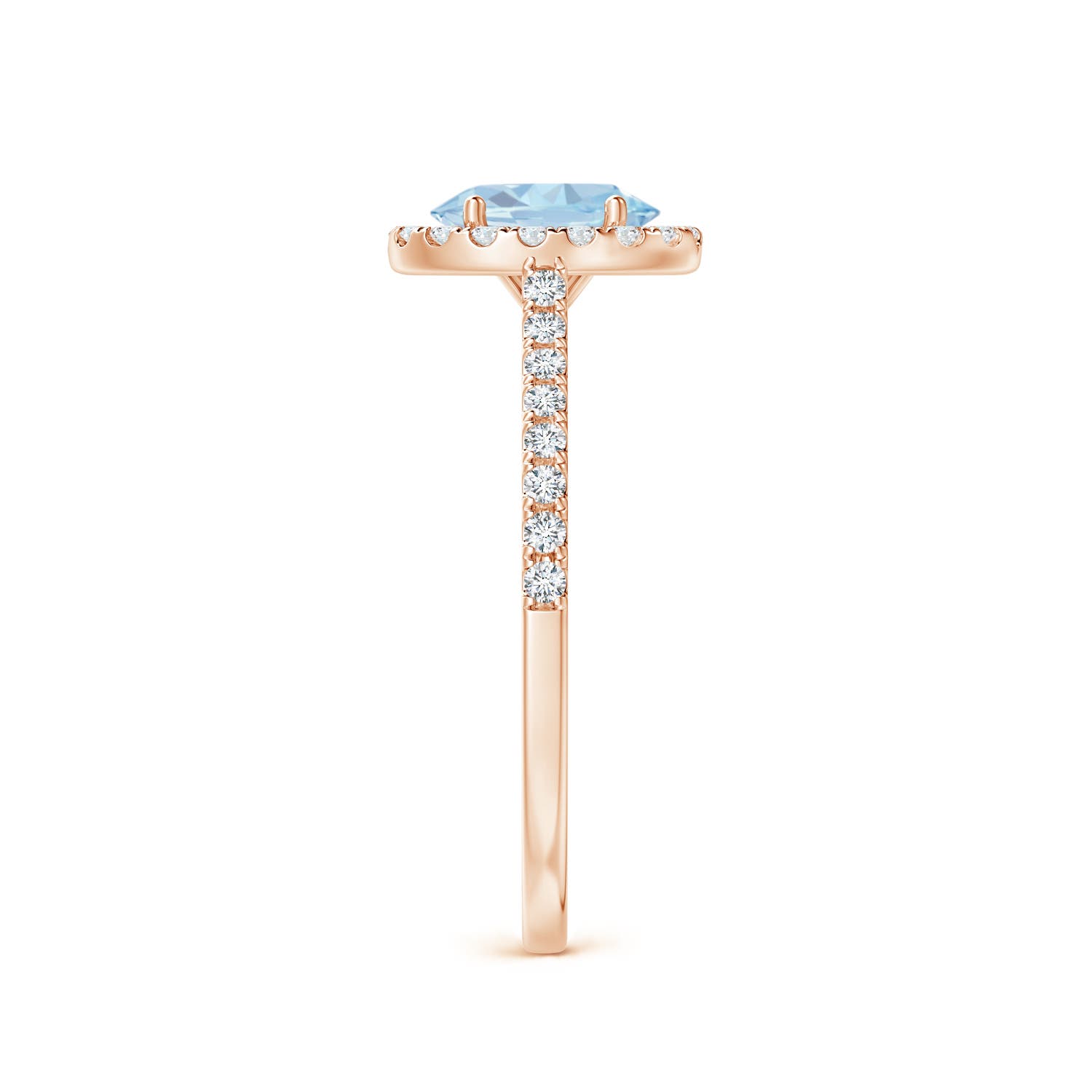 A - Aquamarine / 0.86 CT / 14 KT Rose Gold