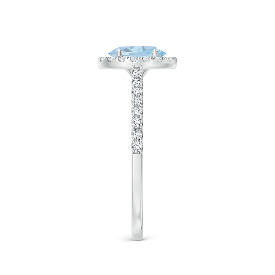7x5mm A Prong-Set Oval Aquamarine Halo Ring with Diamond Accents in White Gold side 299