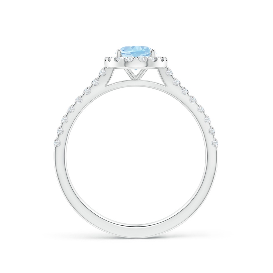 7x5mm AAA Prong-Set Oval Aquamarine Halo Ring with Diamond Accents in White Gold side 199