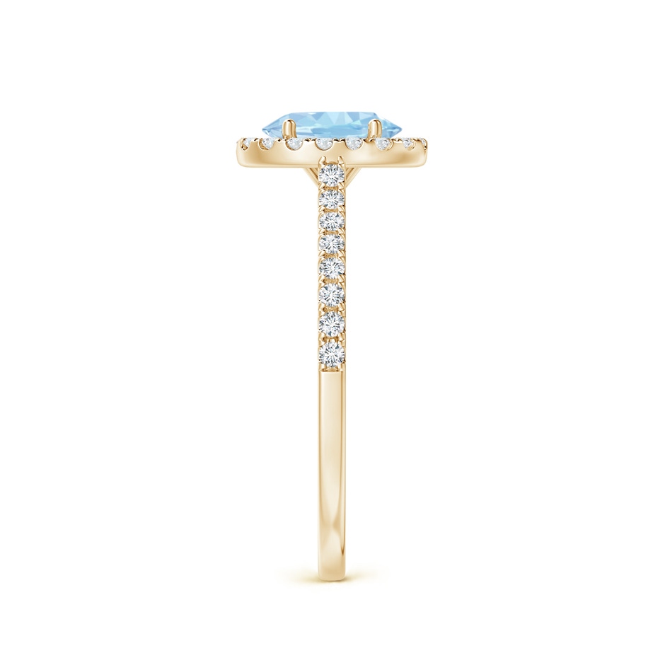 7x5mm AAA Prong-Set Oval Aquamarine Halo Ring with Diamond Accents in Yellow Gold side 299