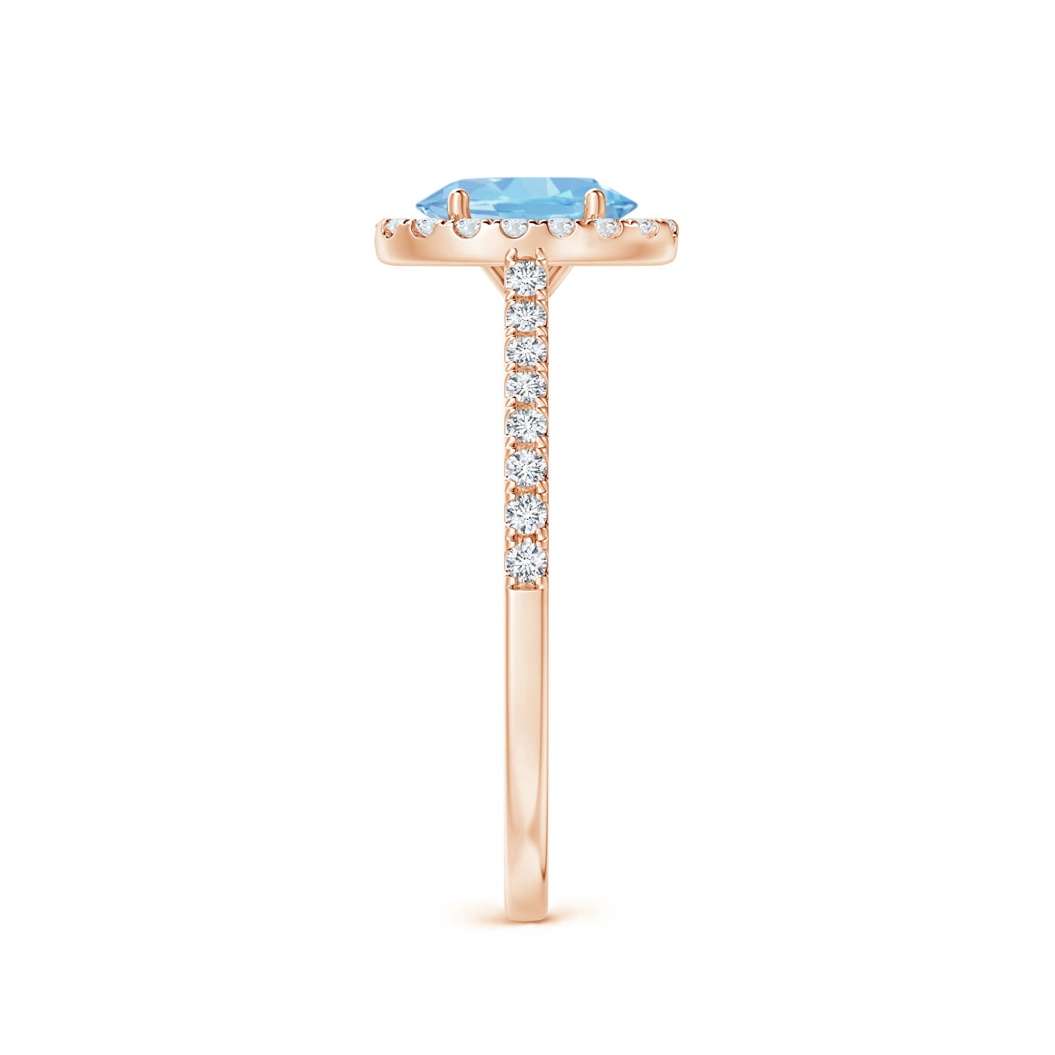 AAAA - Aquamarine / 0.86 CT / 14 KT Rose Gold