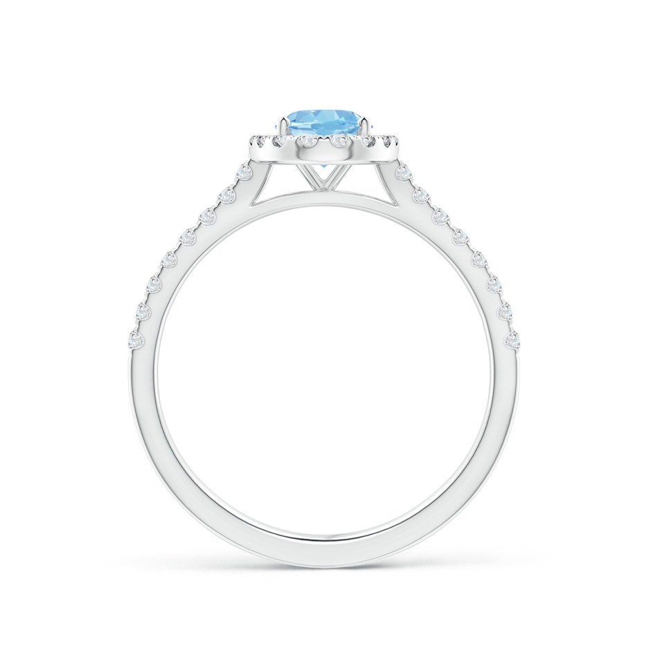 7x5mm AAAA Prong-Set Oval Aquamarine Halo Ring with Diamond Accents in White Gold side 199