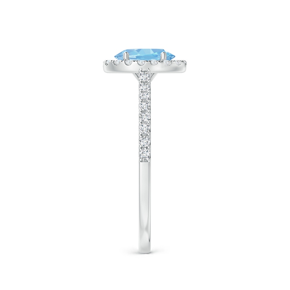 7x5mm AAAA Prong-Set Oval Aquamarine Halo Ring with Diamond Accents in White Gold side 299