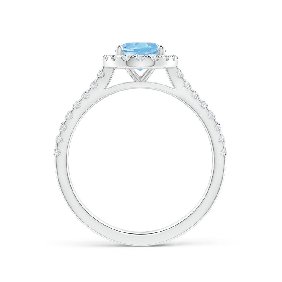 8x6mm AAAA Prong-Set Oval Aquamarine Halo Ring with Diamond Accents in P950 Platinum side 199