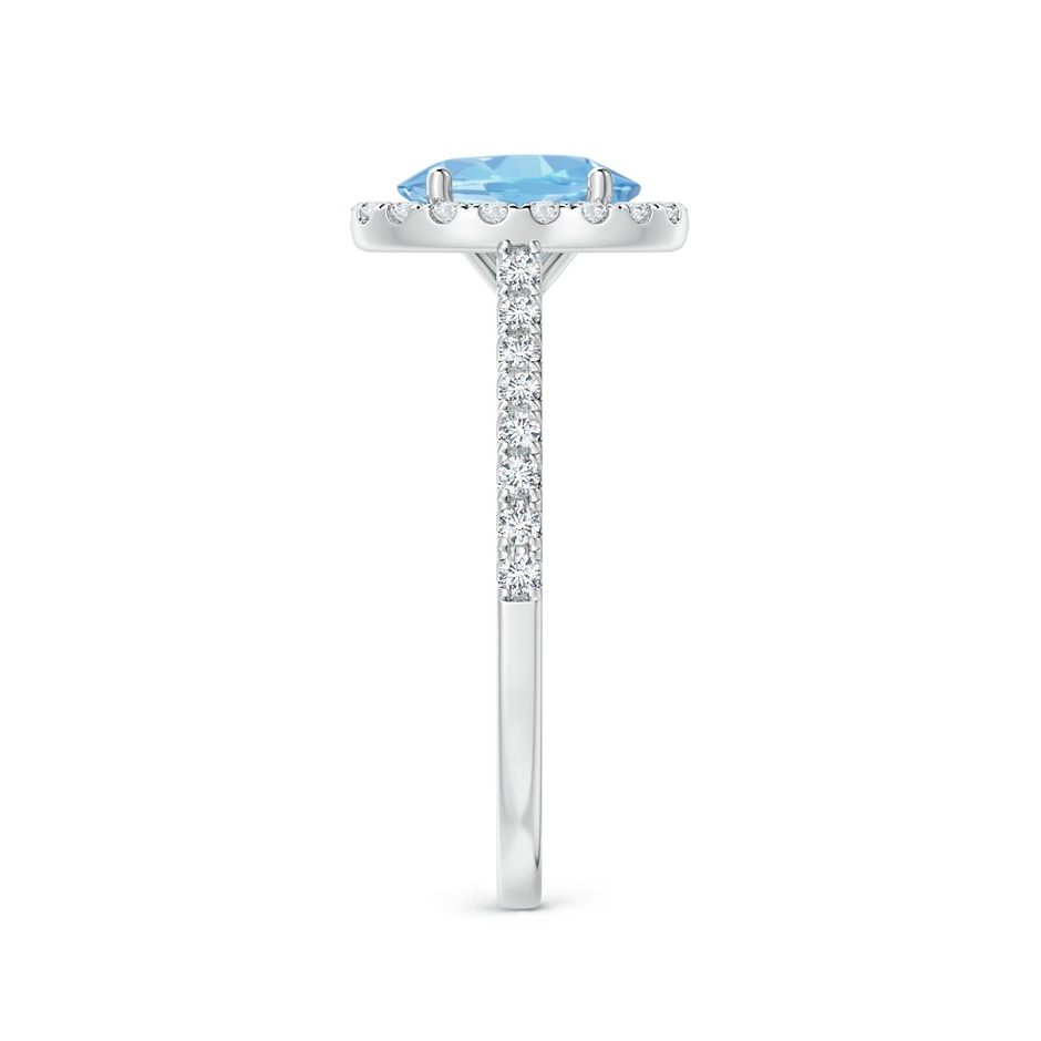 8x6mm AAAA Prong-Set Oval Aquamarine Halo Ring with Diamond Accents in P950 Platinum side 299