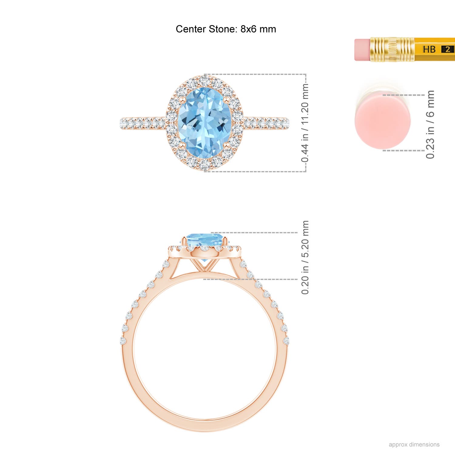 AAAA - Aquamarine / 1.34 CT / 14 KT Rose Gold