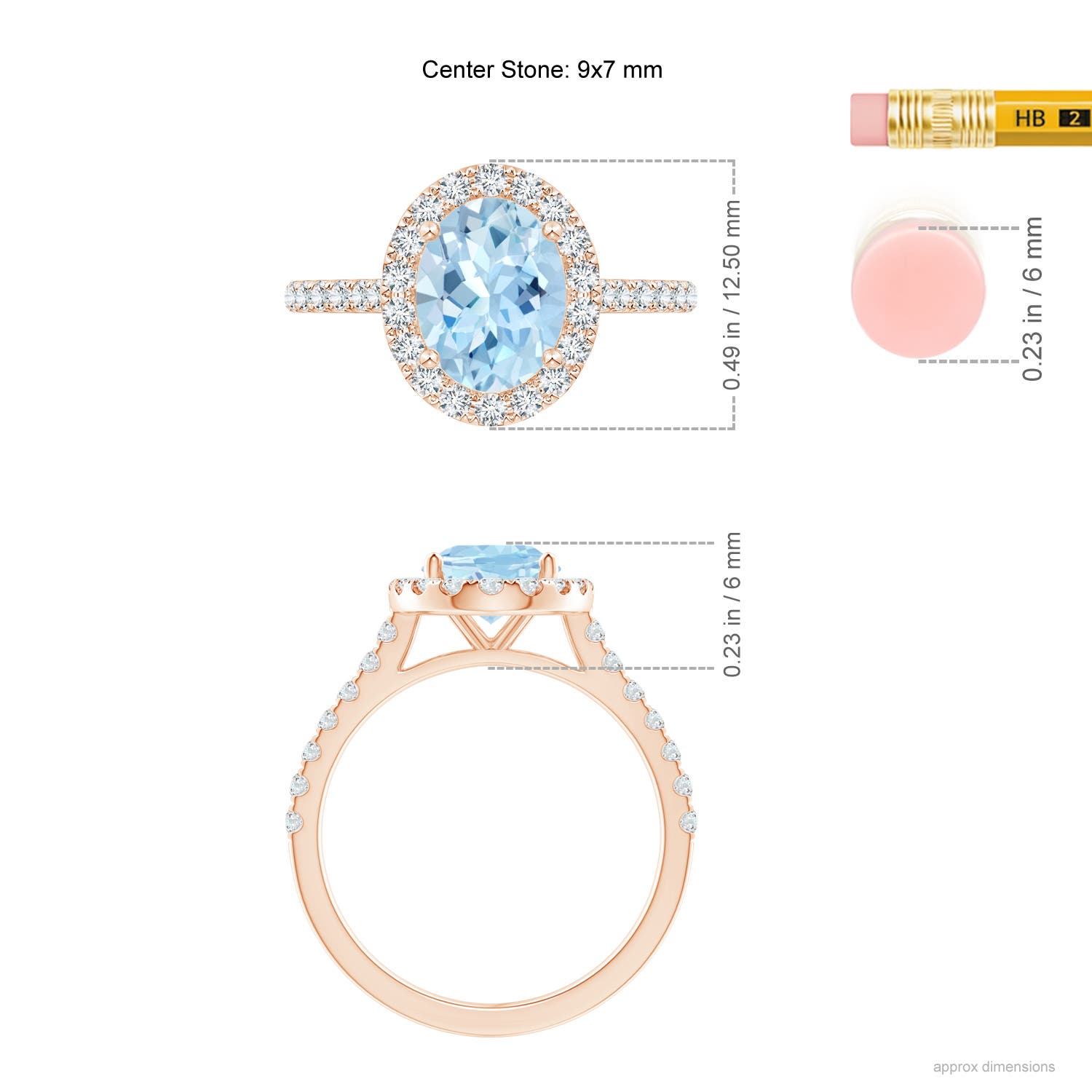 AAA - Aquamarine / 1.95 CT / 14 KT Rose Gold