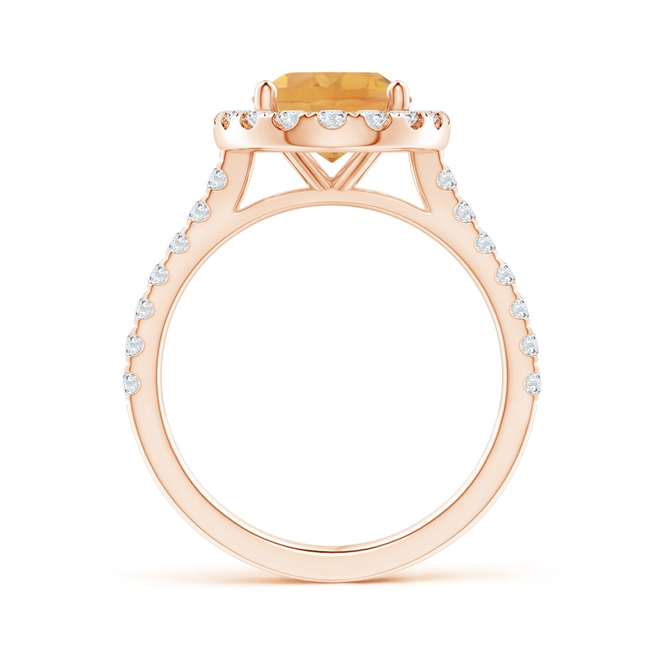 10x8mm A Prong-Set Oval Citrine Halo Ring with Diamond Accents in Rose Gold side 199