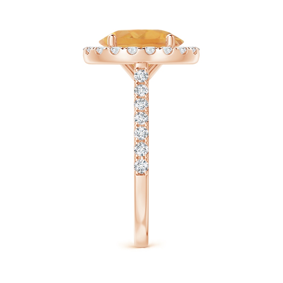 10x8mm A Prong-Set Oval Citrine Halo Ring with Diamond Accents in Rose Gold side 299
