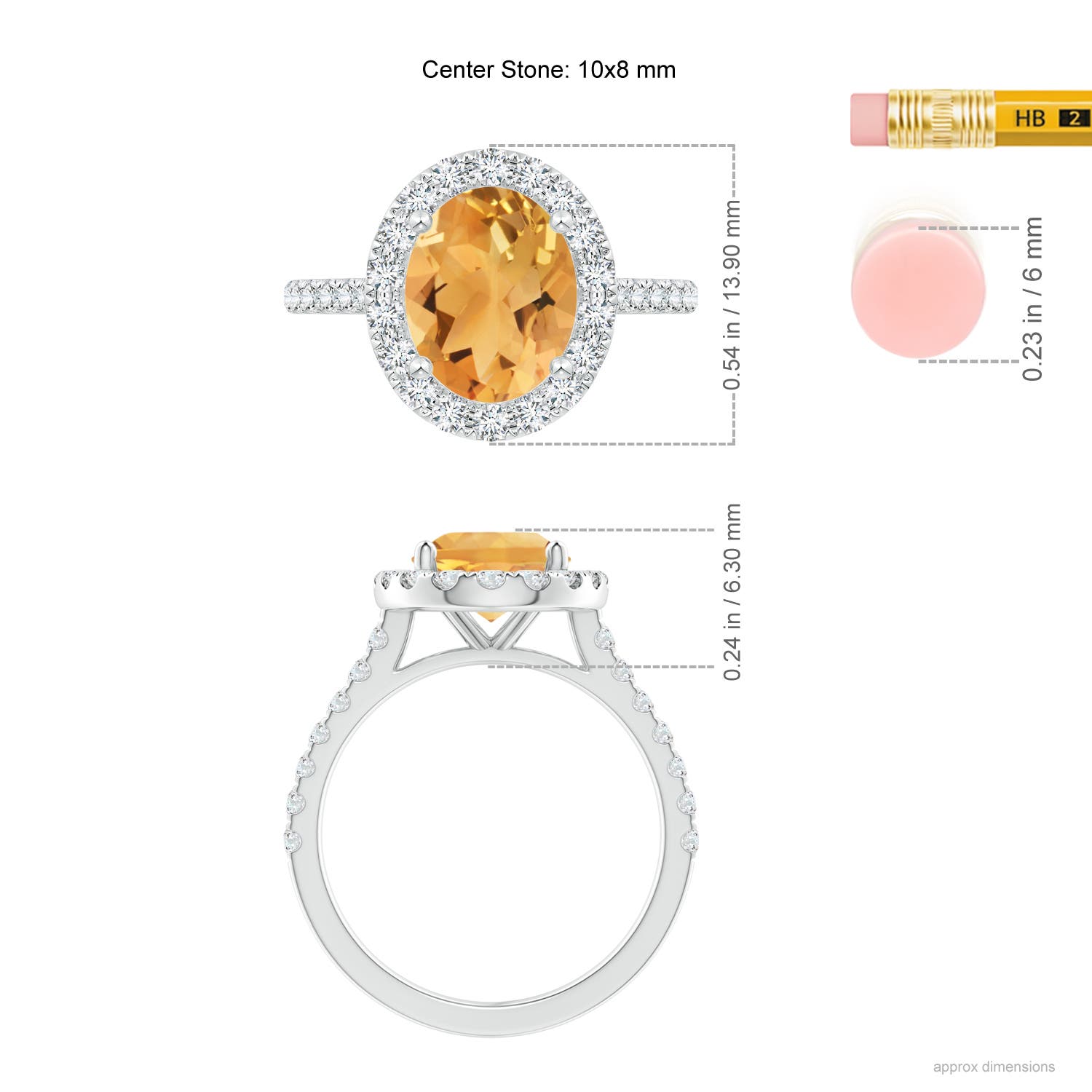 A - Citrine / 3.17 CT / 14 KT White Gold