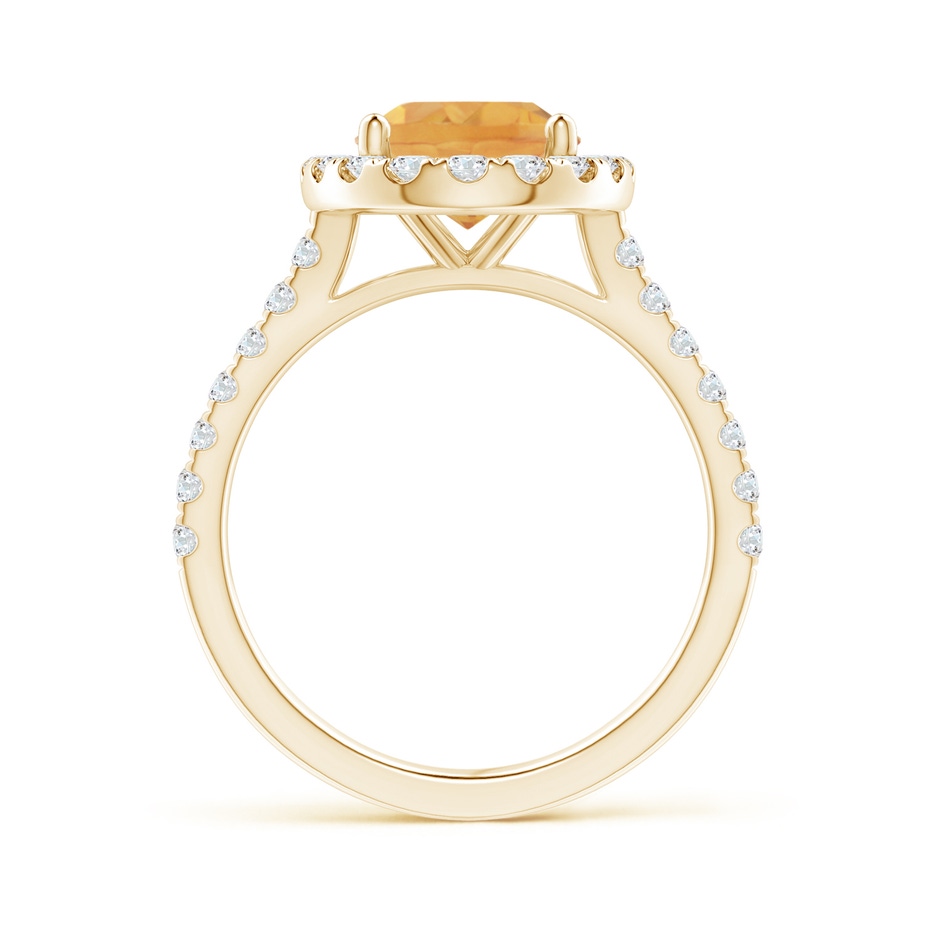 10x8mm A Prong-Set Oval Citrine Halo Ring with Diamond Accents in Yellow Gold side 199