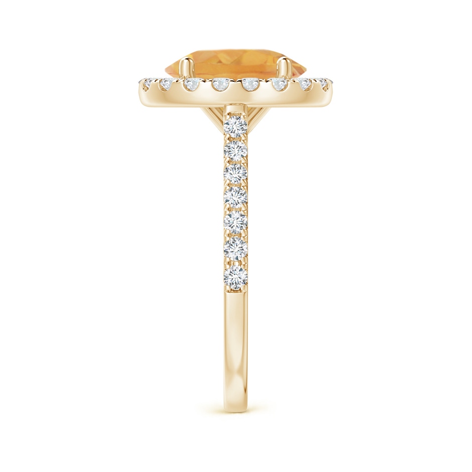 10x8mm A Prong-Set Oval Citrine Halo Ring with Diamond Accents in Yellow Gold side 299