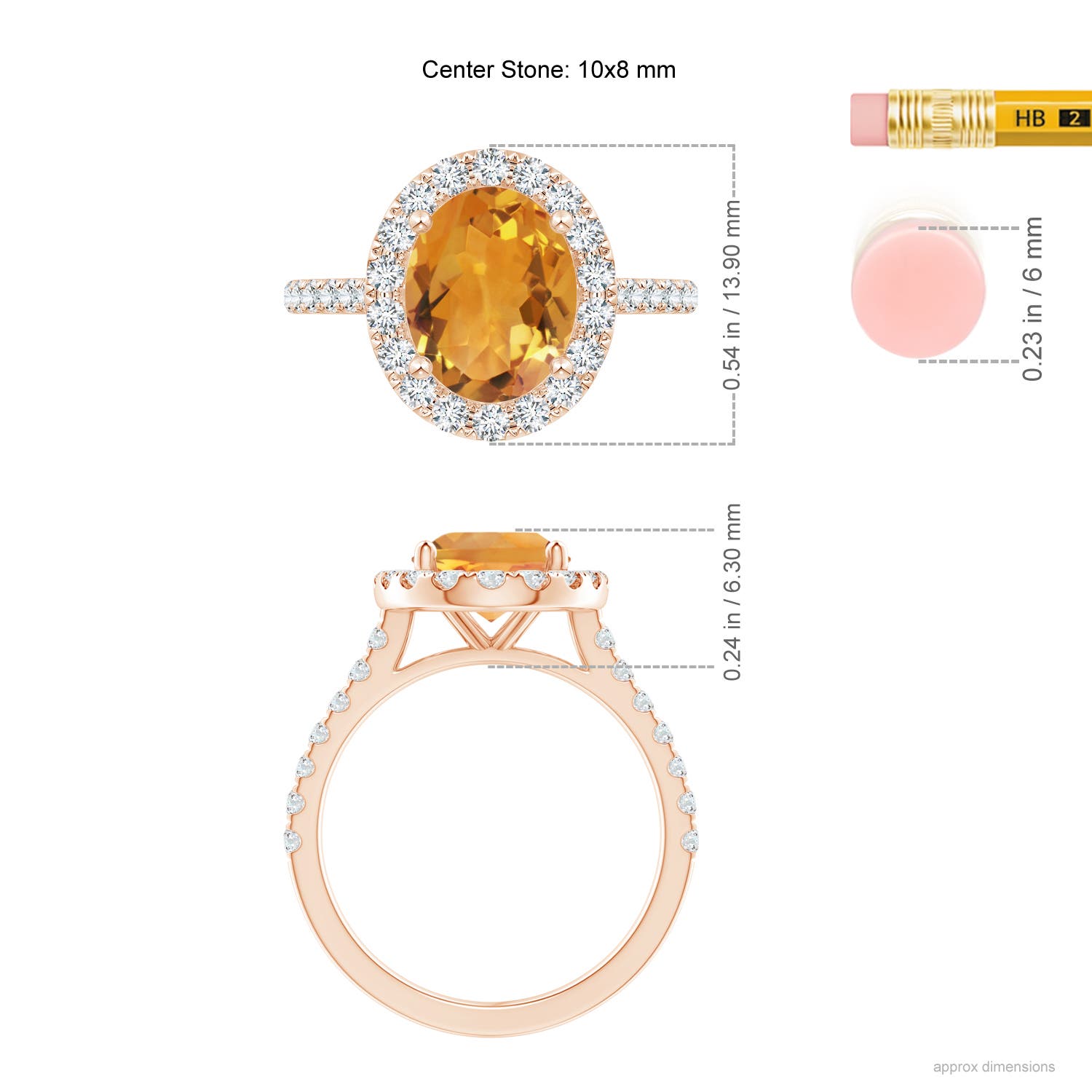 AA - Citrine / 3.17 CT / 14 KT Rose Gold