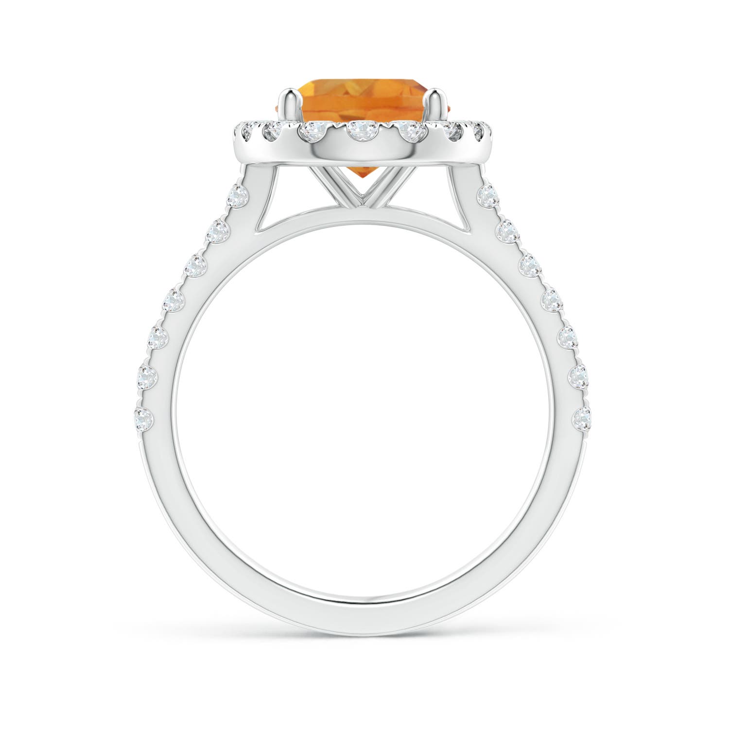 AA - Citrine / 3.17 CT / 14 KT White Gold