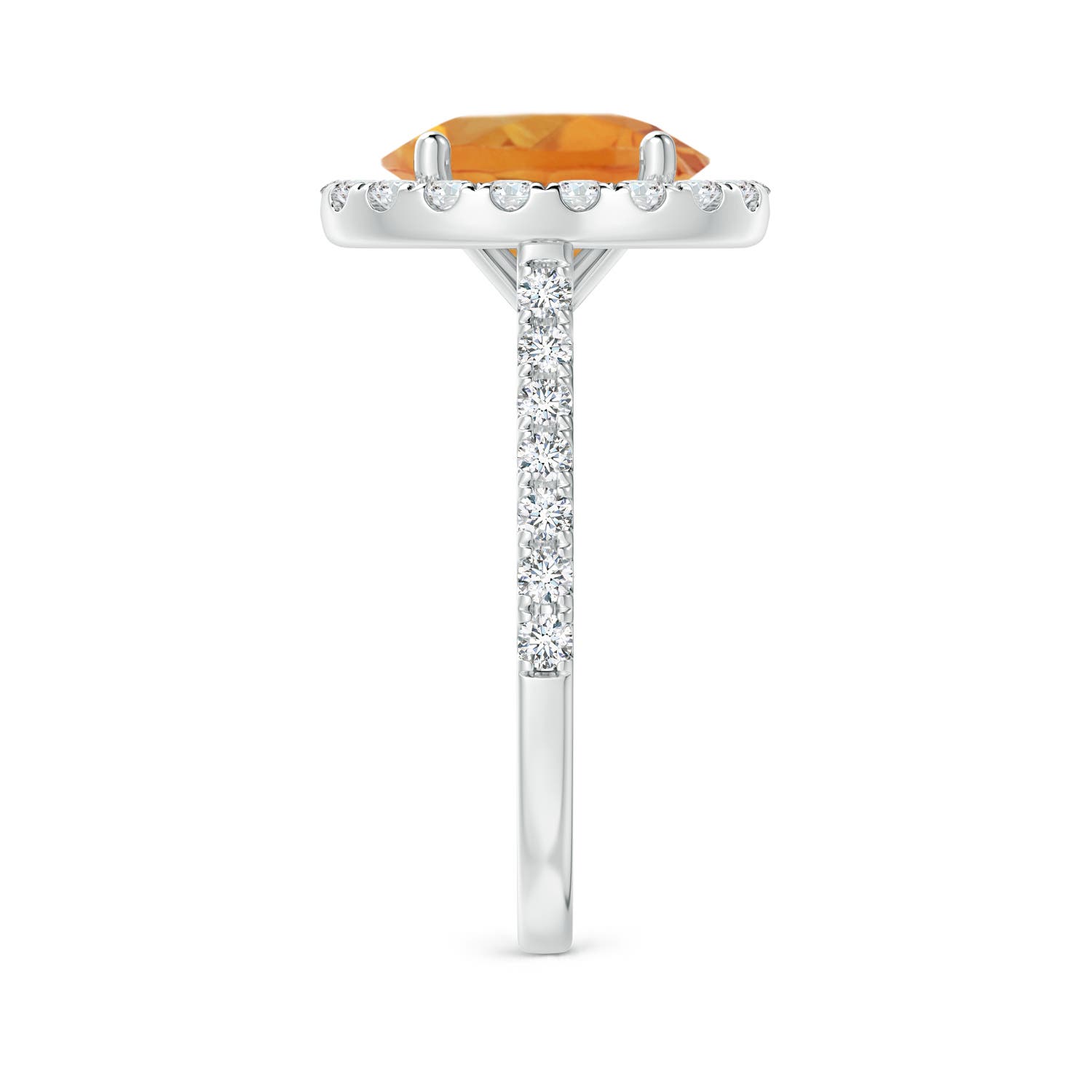 AA - Citrine / 3.17 CT / 14 KT White Gold