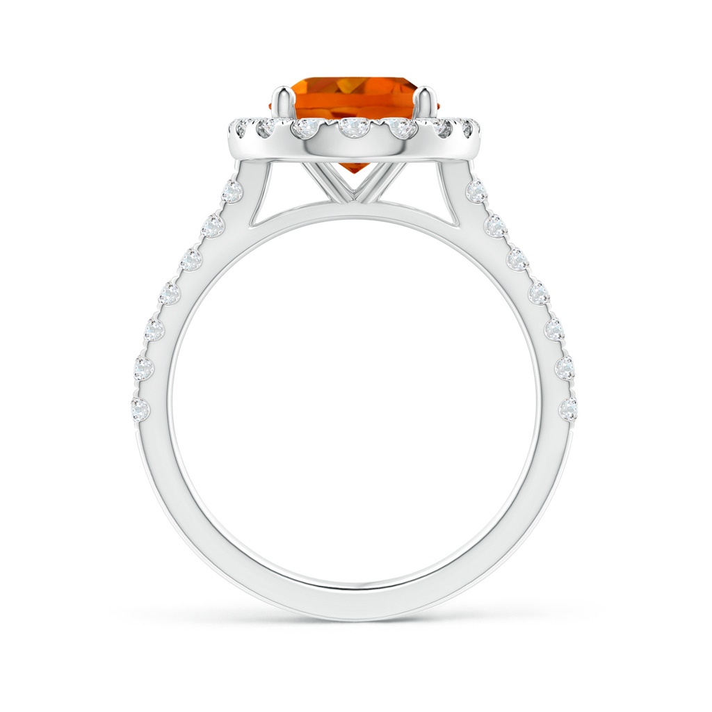 10x8mm AAAA Prong-Set Oval Citrine Halo Ring with Diamond Accents in P950 Platinum - side 199