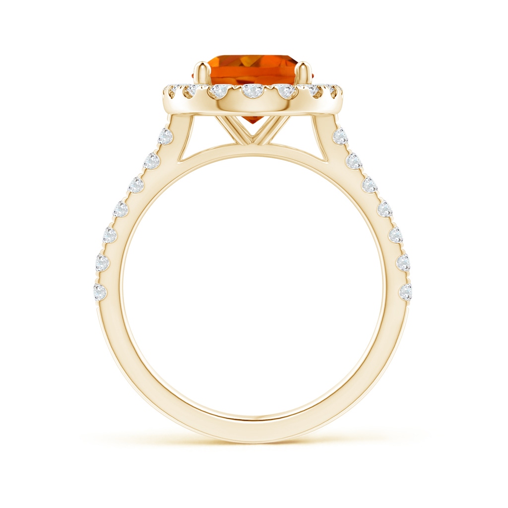 10x8mm AAAA Oval Citrine Halo Ring with Diamond Accents in Yellow Gold Side-1