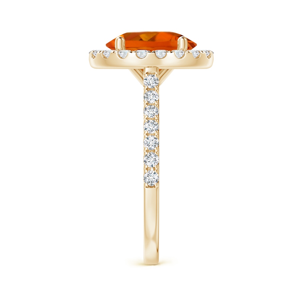 10x8mm AAAA Oval Citrine Halo Ring with Diamond Accents in Yellow Gold Side-2