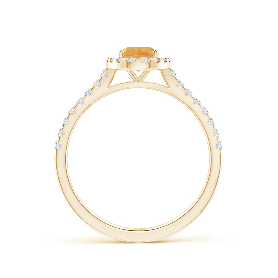 7x5mm A Prong-Set Oval Citrine Halo Ring with Diamond Accents in 18K Yellow Gold side 199