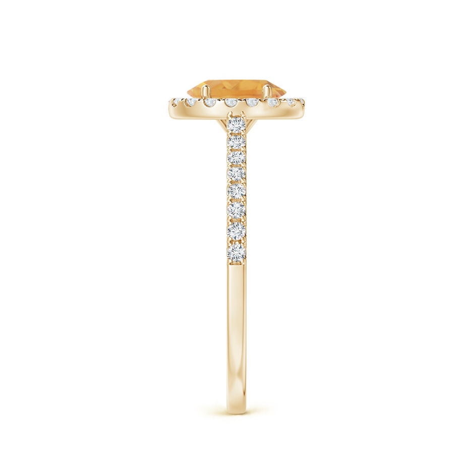 7x5mm A Prong-Set Oval Citrine Halo Ring with Diamond Accents in 18K Yellow Gold side 299