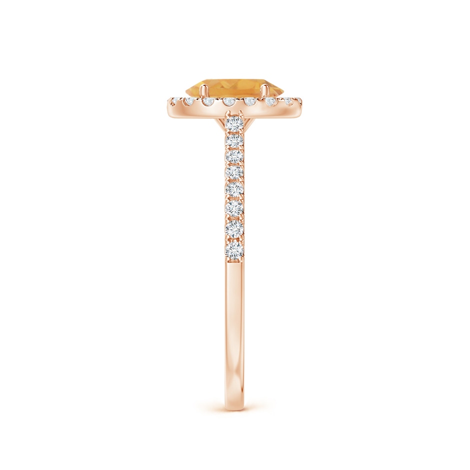 7x5mm A Prong-Set Oval Citrine Halo Ring with Diamond Accents in Rose Gold side 299