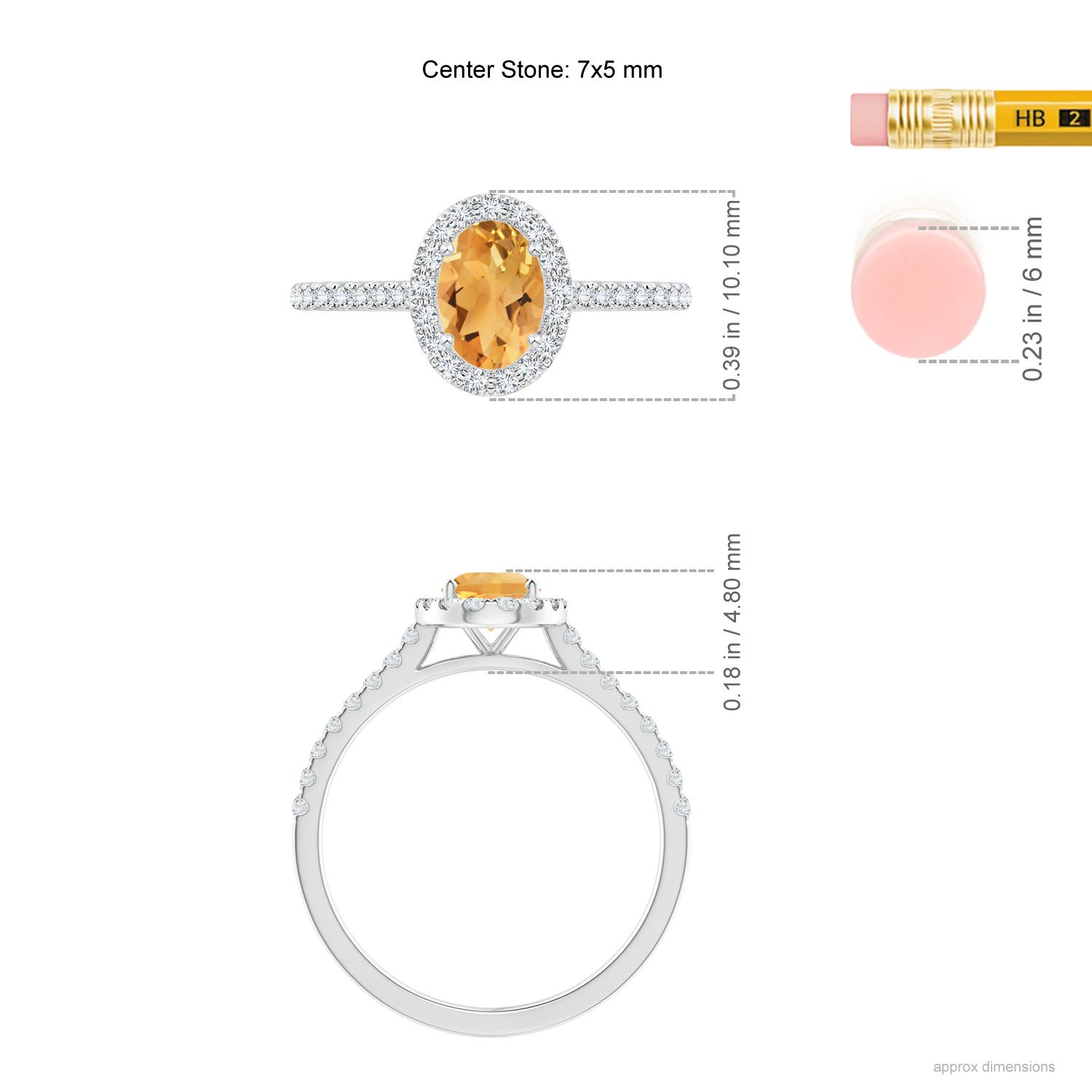 A - Citrine / 1.01 CT / 14 KT White Gold