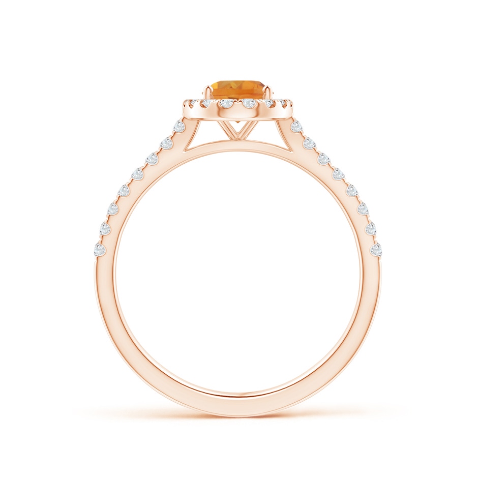 7x5mm AA Prong-Set Oval Citrine Halo Ring with Diamond Accents in Rose Gold side 199