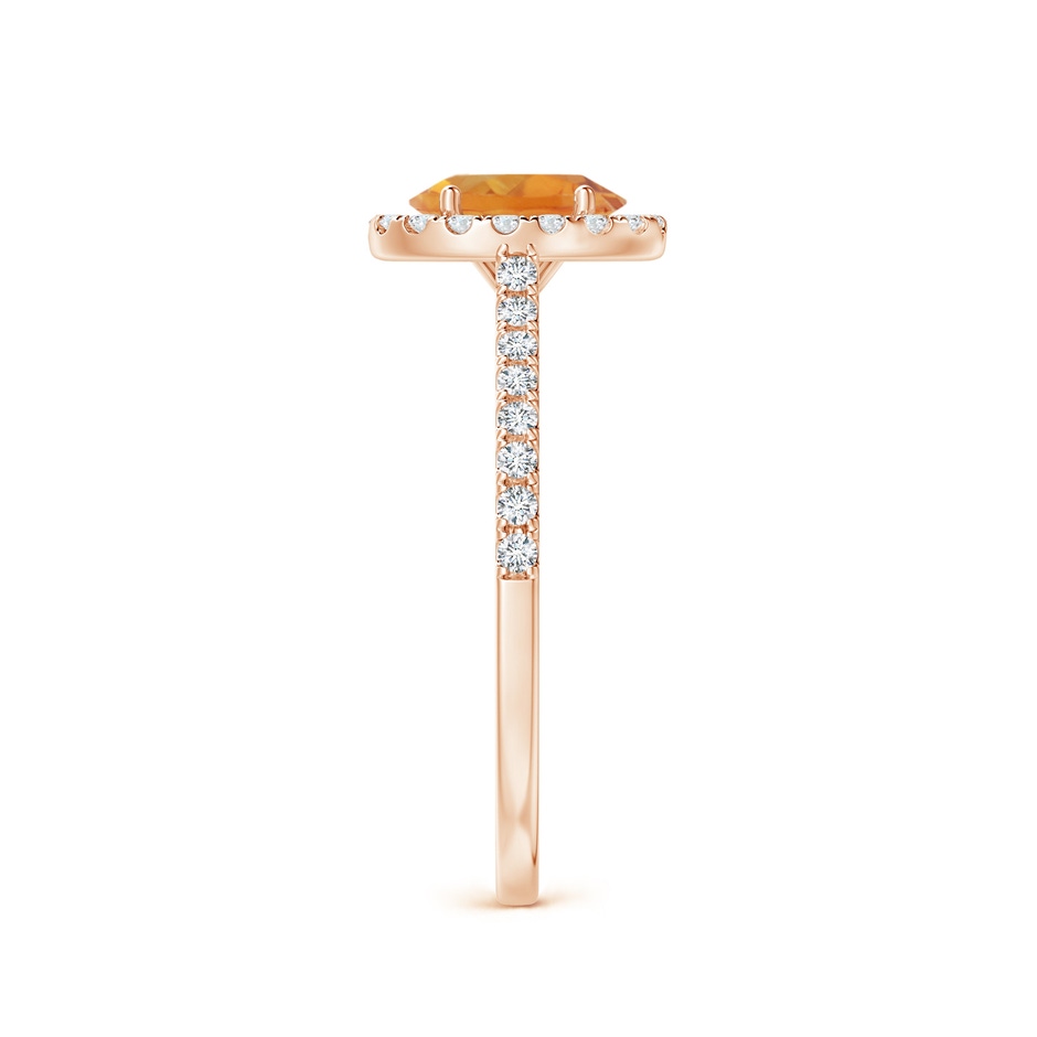 7x5mm AA Prong-Set Oval Citrine Halo Ring with Diamond Accents in Rose Gold side 299