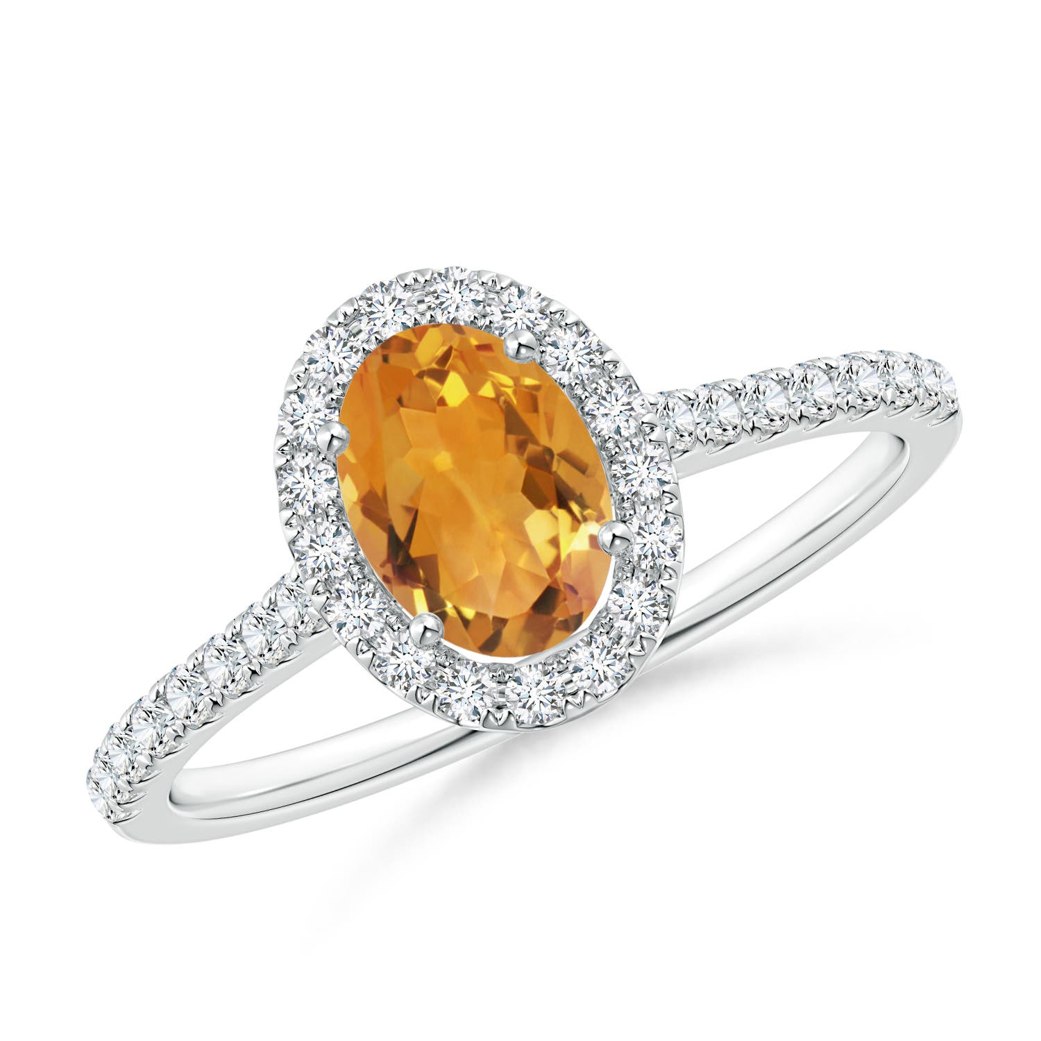 AA - Citrine / 1.01 CT / 14 KT White Gold