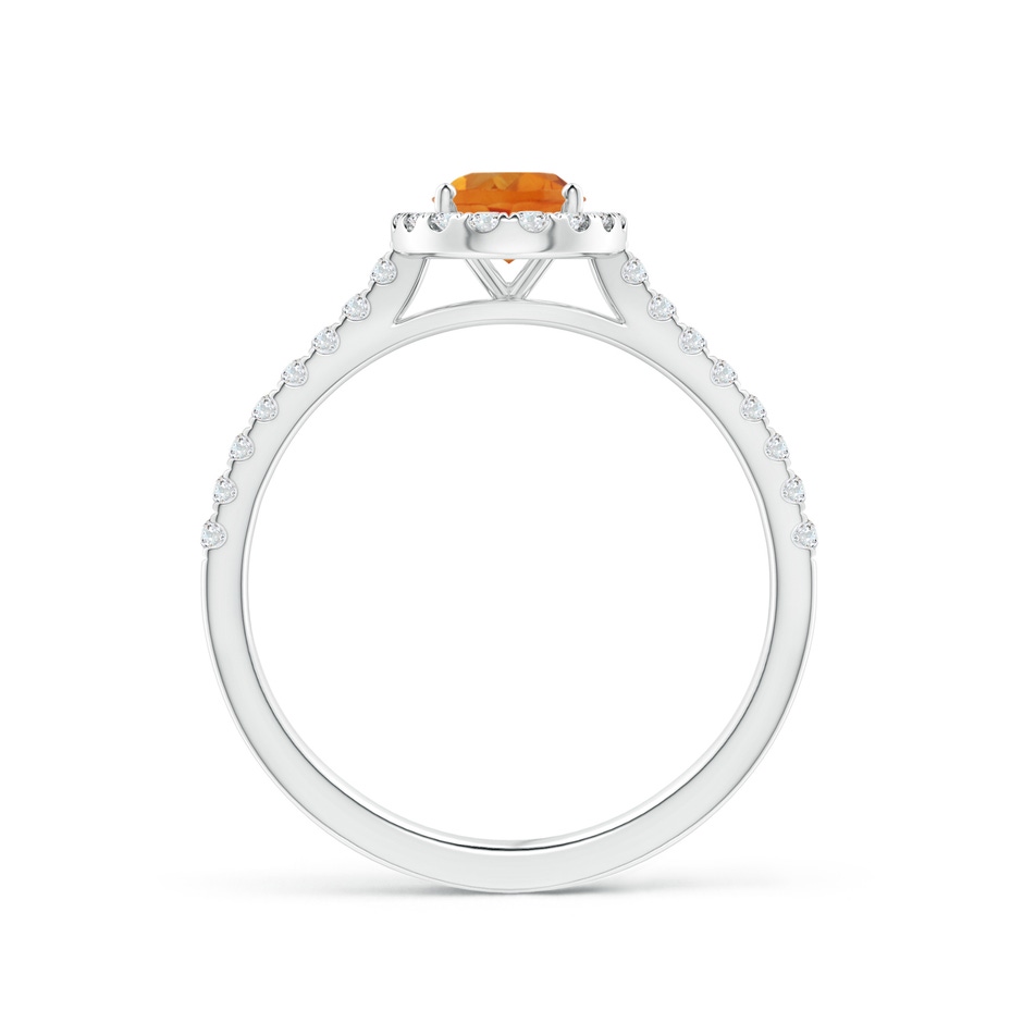 7x5mm AAA Prong-Set Oval Citrine Halo Ring with Diamond Accents in P950 Platinum side 199