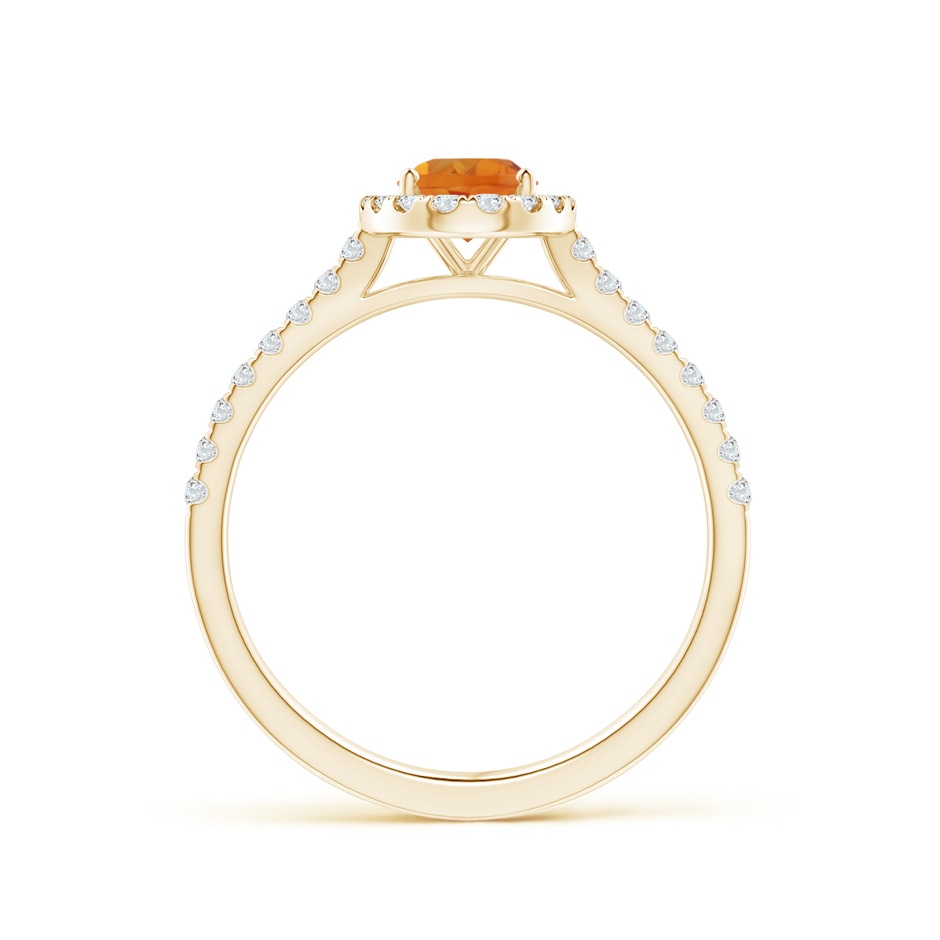 7x5mm AAA Prong-Set Oval Citrine Halo Ring with Diamond Accents in Yellow Gold side 199