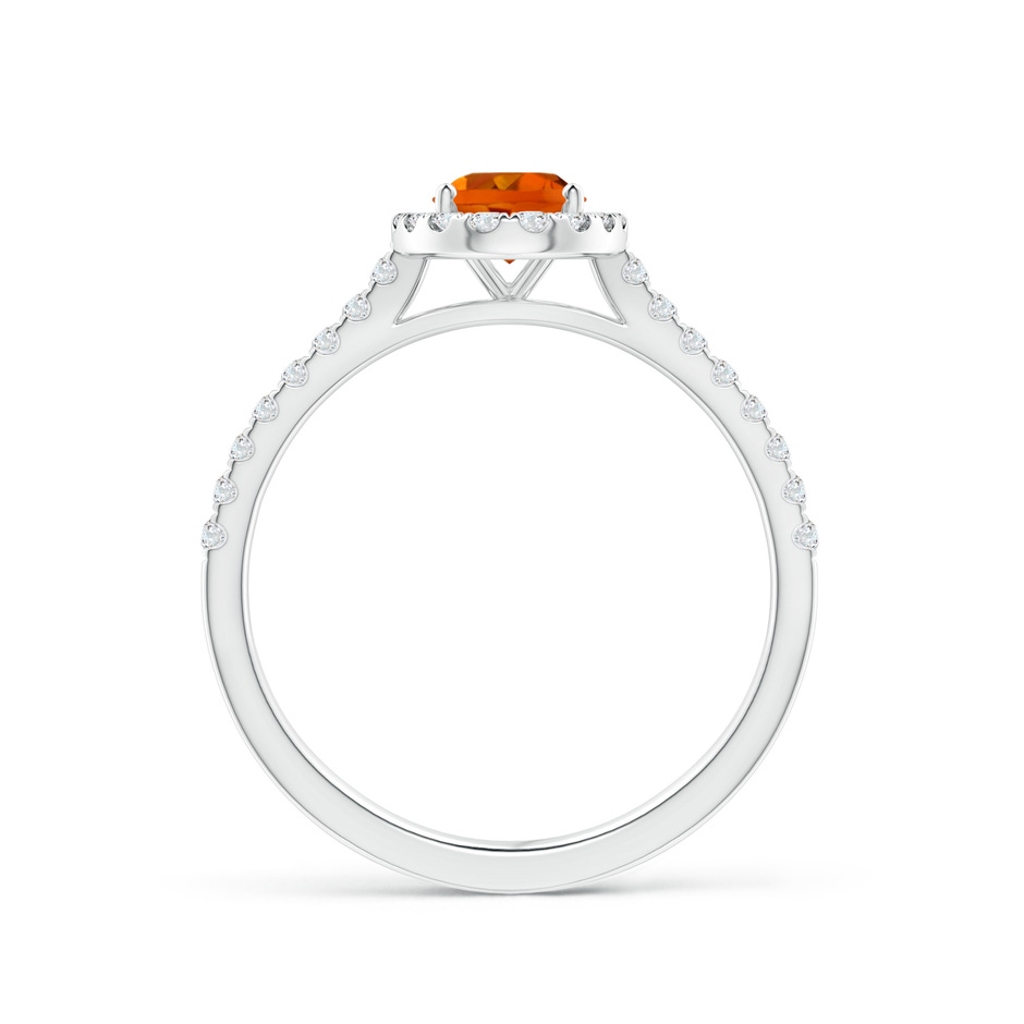 7x5mm AAAA Prong-Set Oval Citrine Halo Ring with Diamond Accents in P950 Platinum side 199