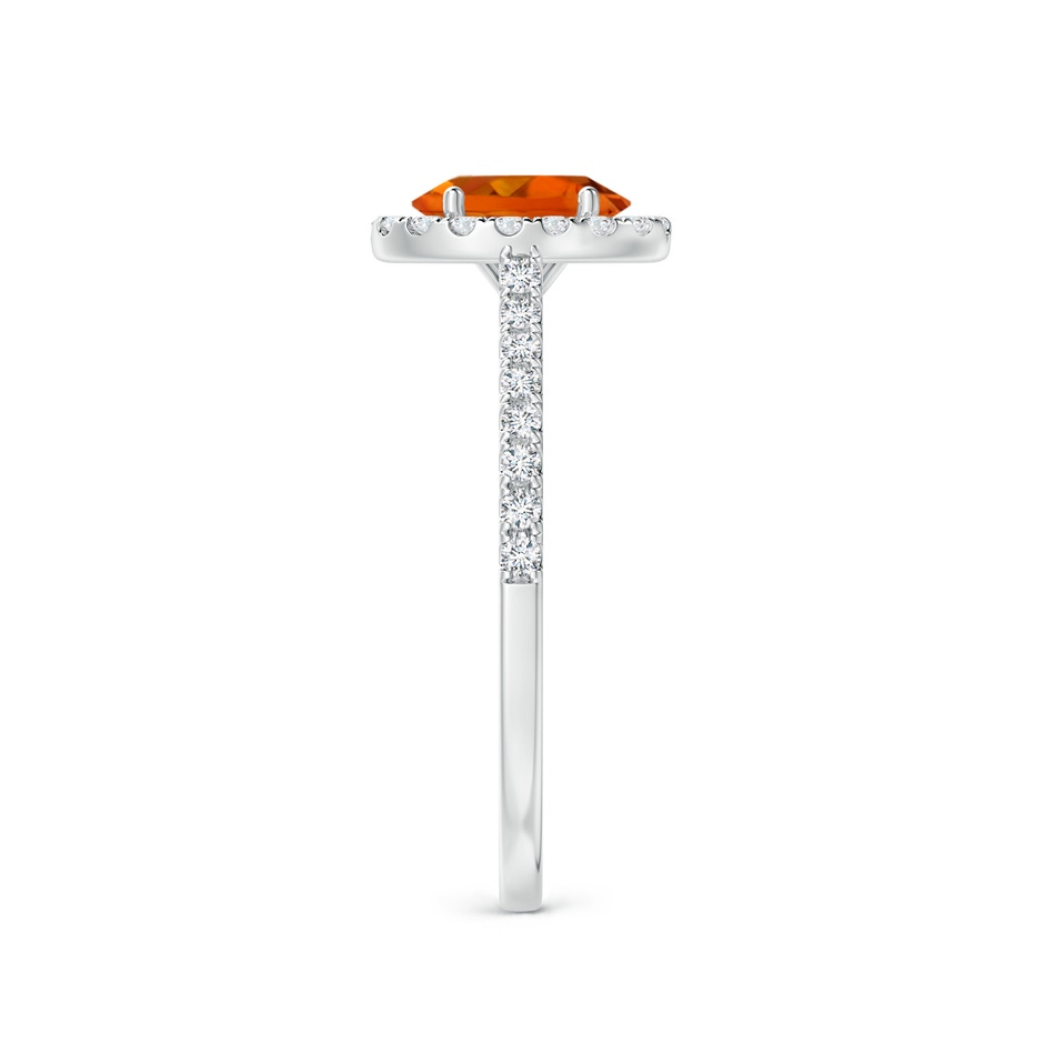 7x5mm AAAA Prong-Set Oval Citrine Halo Ring with Diamond Accents in P950 Platinum side 299