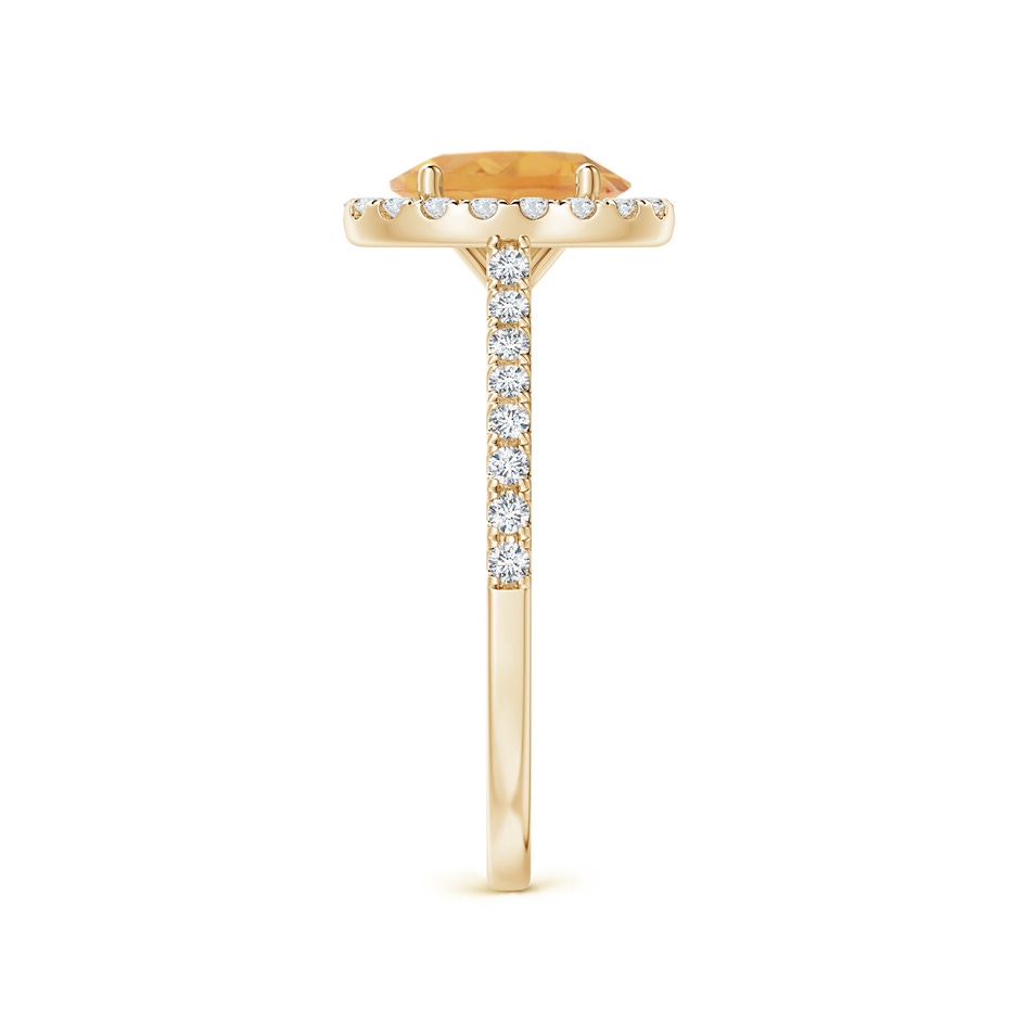 8x6mm A Prong-Set Oval Citrine Halo Ring with Diamond Accents in Yellow Gold side 299