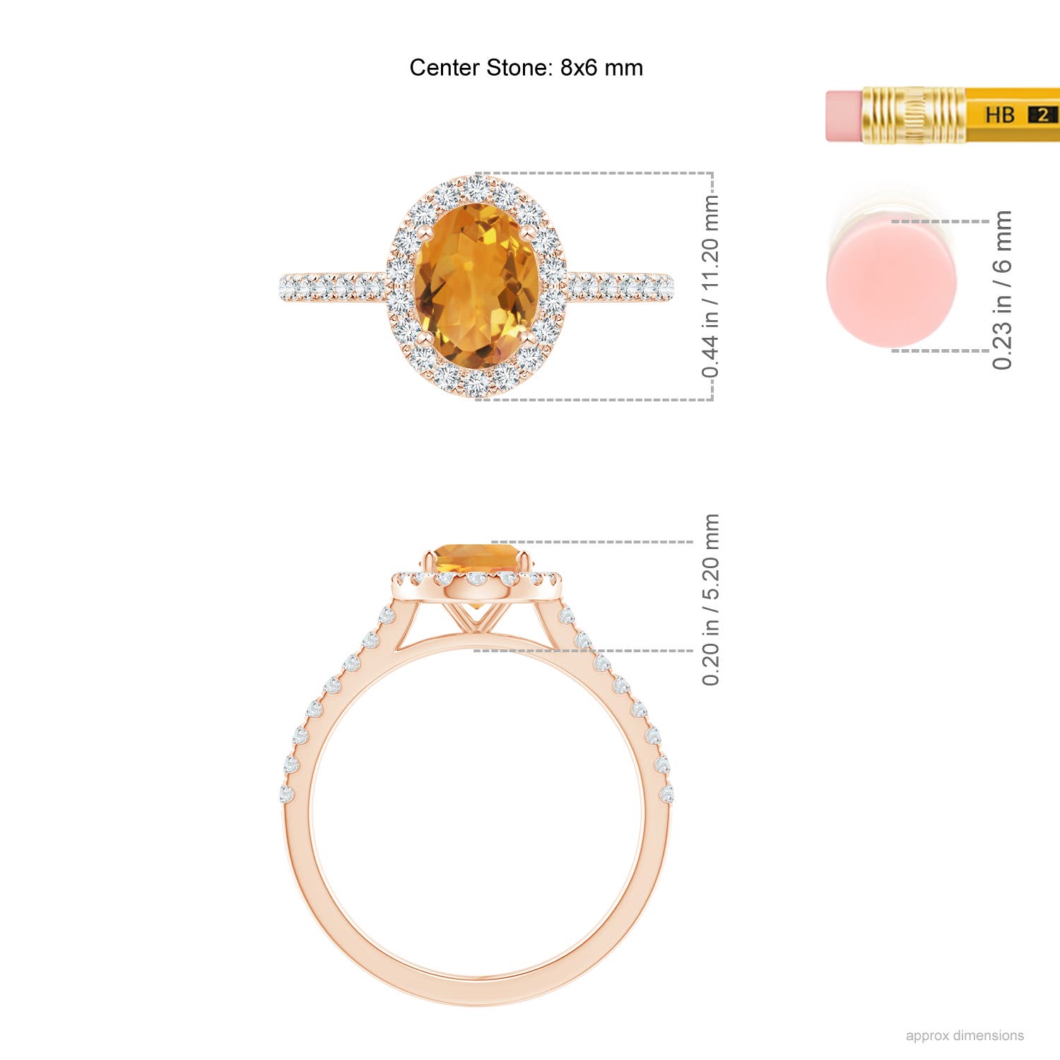 AA - Citrine / 1.44 CT / 14 KT Rose Gold