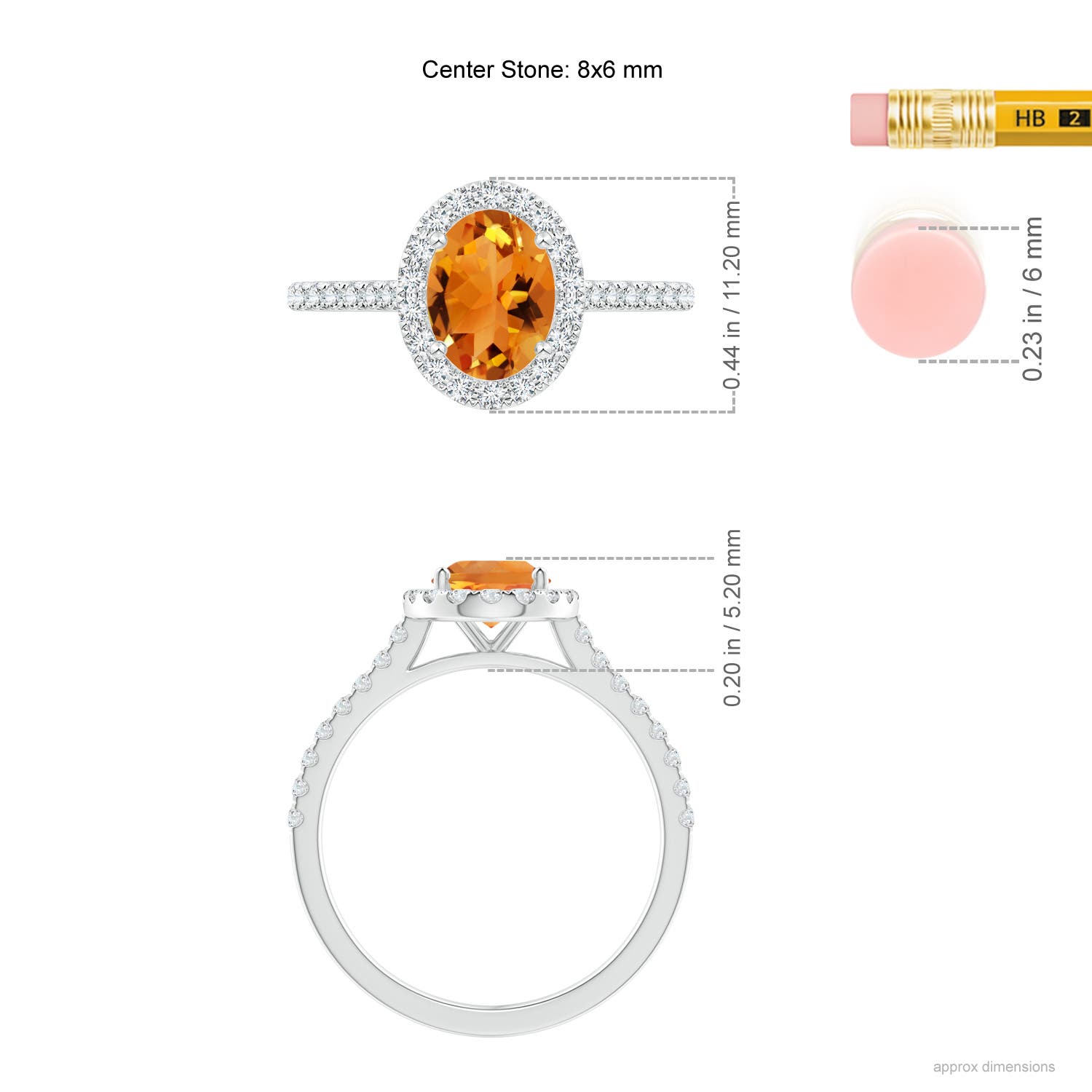 AAA - Citrine / 1.44 CT / 14 KT White Gold