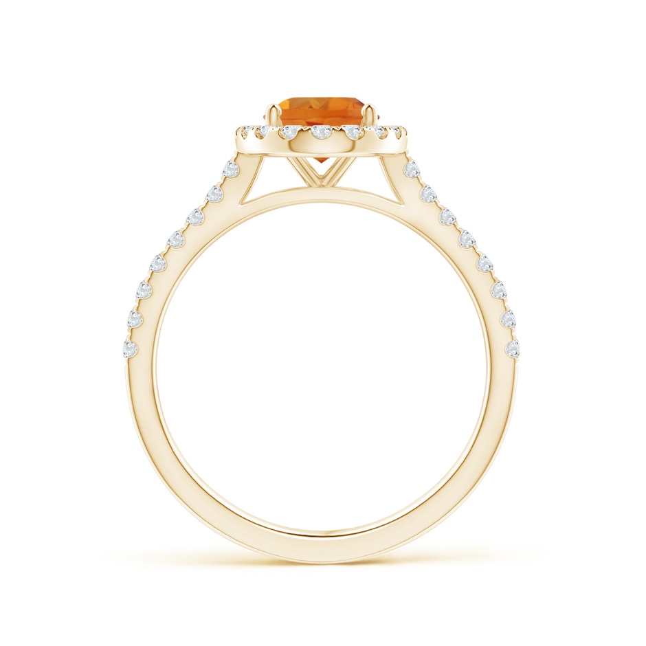 8x6mm AAA Prong-Set Oval Citrine Halo Ring with Diamond Accents in Yellow Gold side 199