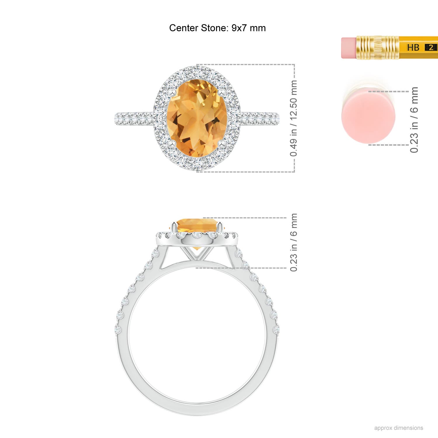 A - Citrine / 2.1 CT / 14 KT White Gold