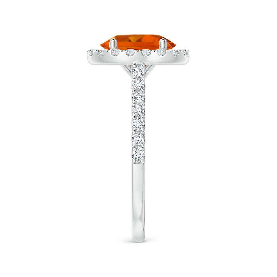9x7mm AAAA Prong-Set Oval Citrine Halo Ring with Diamond Accents in P950 Platinum side 299