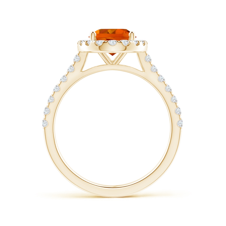 9x7mm AAAA Prong-Set Oval Citrine Halo Ring with Diamond Accents in Yellow Gold side 199