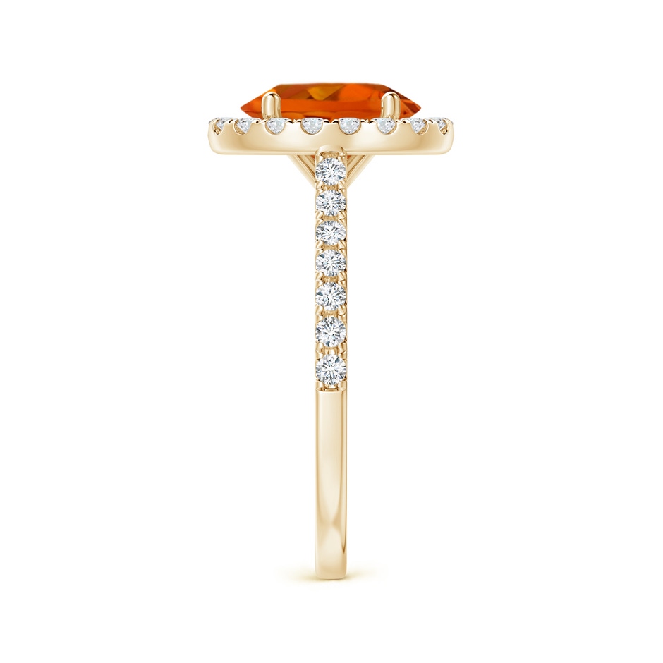 9x7mm AAAA Prong-Set Oval Citrine Halo Ring with Diamond Accents in Yellow Gold side 299