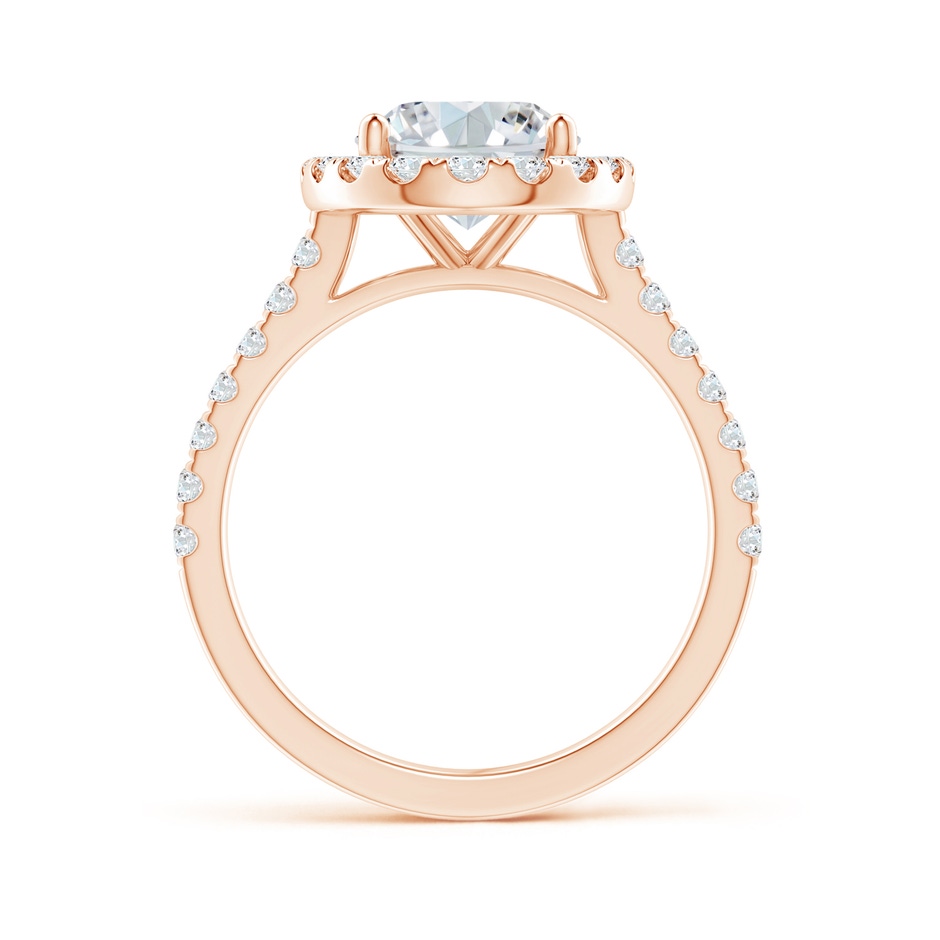10x8mm GHVS Oval Diamond Halo Ring with Accents in Rose Gold side 199