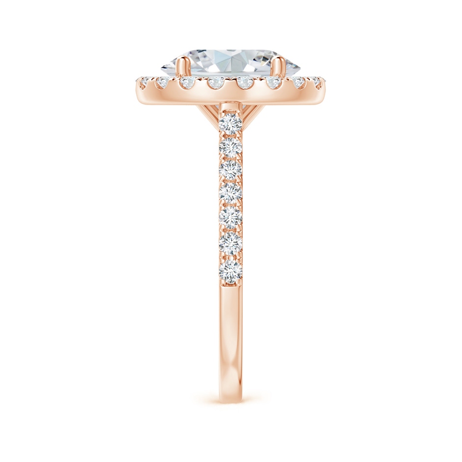 10x8mm GHVS Oval Diamond Halo Ring with Accents in Rose Gold side 299