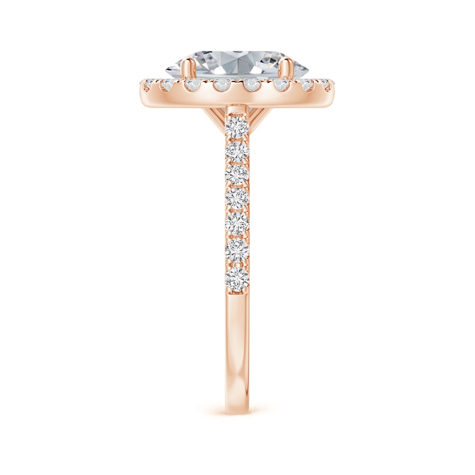 10x8mm HSI2 Oval Diamond Halo Ring with Accents in Rose Gold side 299