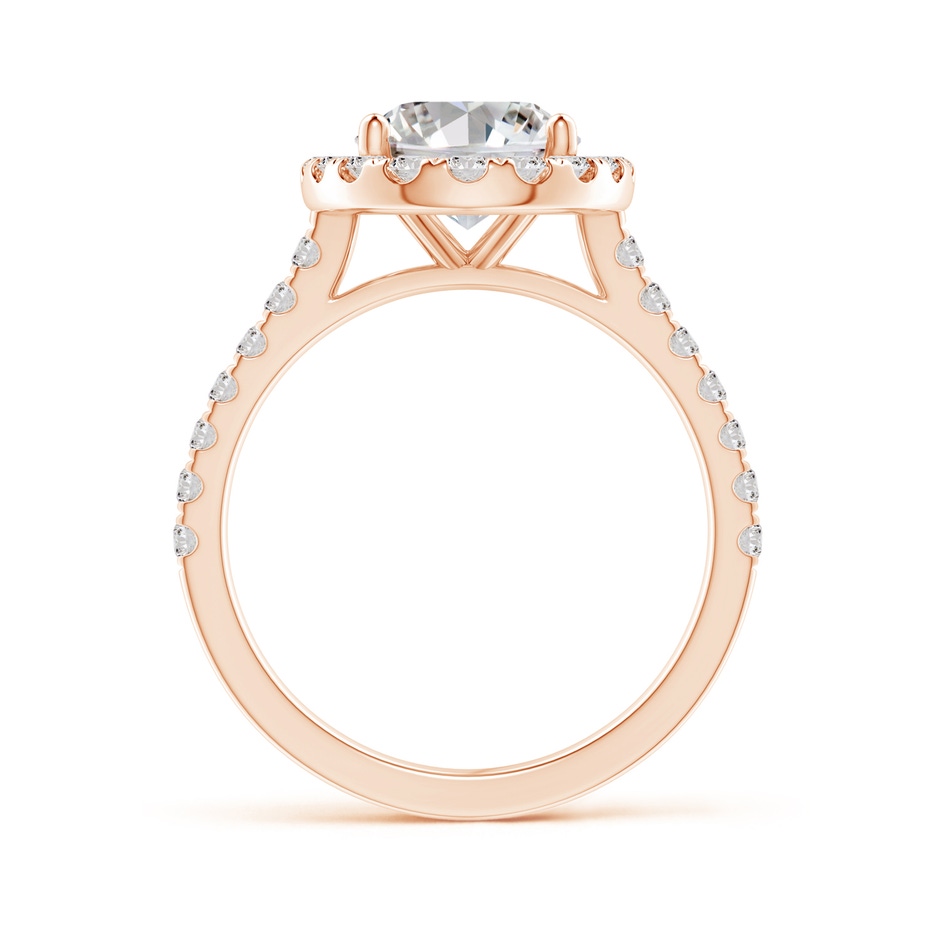 10x8mm II1 Oval Diamond Halo Ring with Accents in Rose Gold side 199