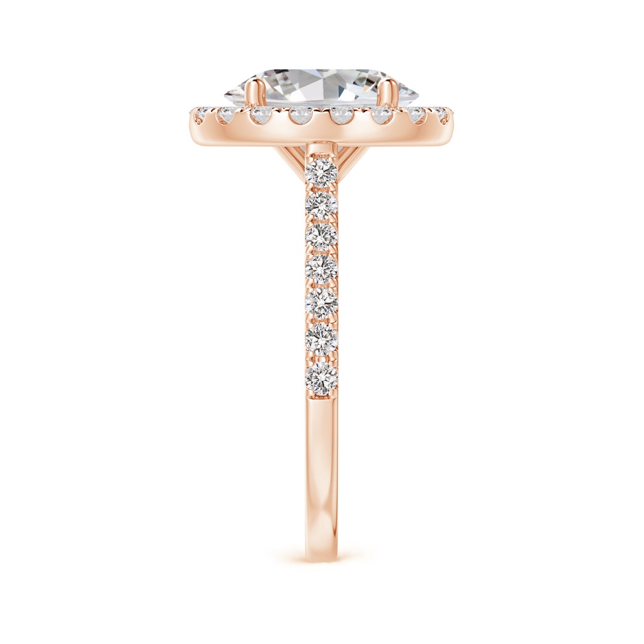 10x8mm II1 Oval Diamond Halo Ring with Accents in Rose Gold side 299