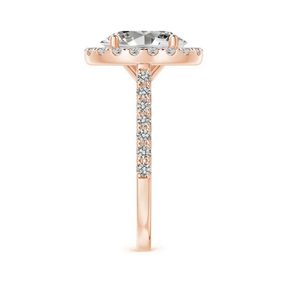 10x8mm JI2 Oval Diamond Halo Ring with Accents in Rose Gold side 299