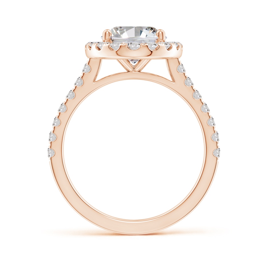 12x8mm II1 Oval Diamond Halo Ring with Accents in Rose Gold side 199