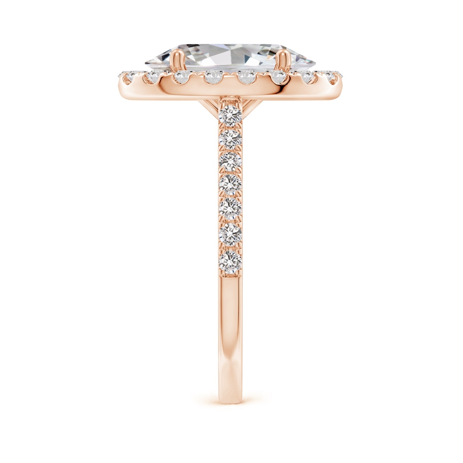 12x8mm II1 Oval Diamond Halo Ring with Accents in Rose Gold side 299